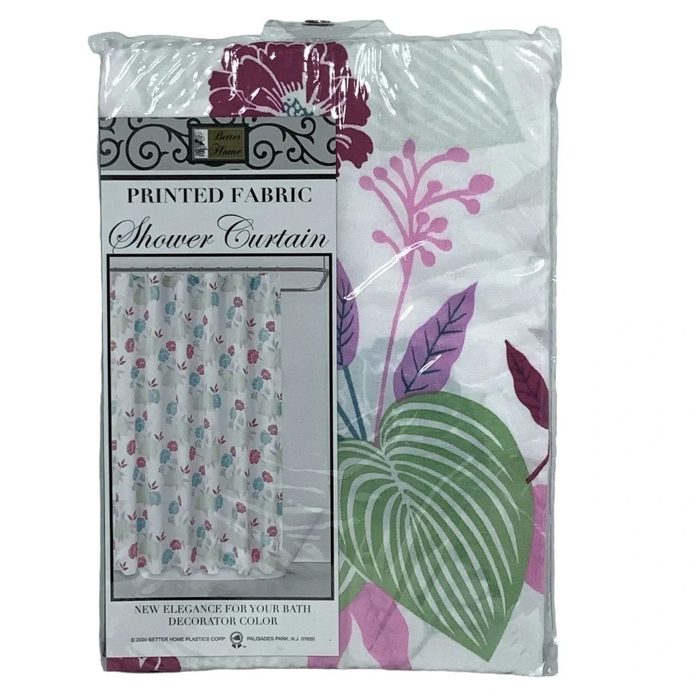 Shower Curtain Fabric Colorful Modern Farmhouse Floral Pink Blue Green 70 X 72